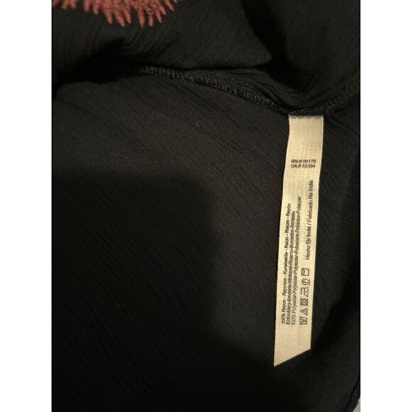 Intimately Free People Black Embroidered Boho Tassel Tunic Dress Sleeveless Keyh - Picture 7 of 16